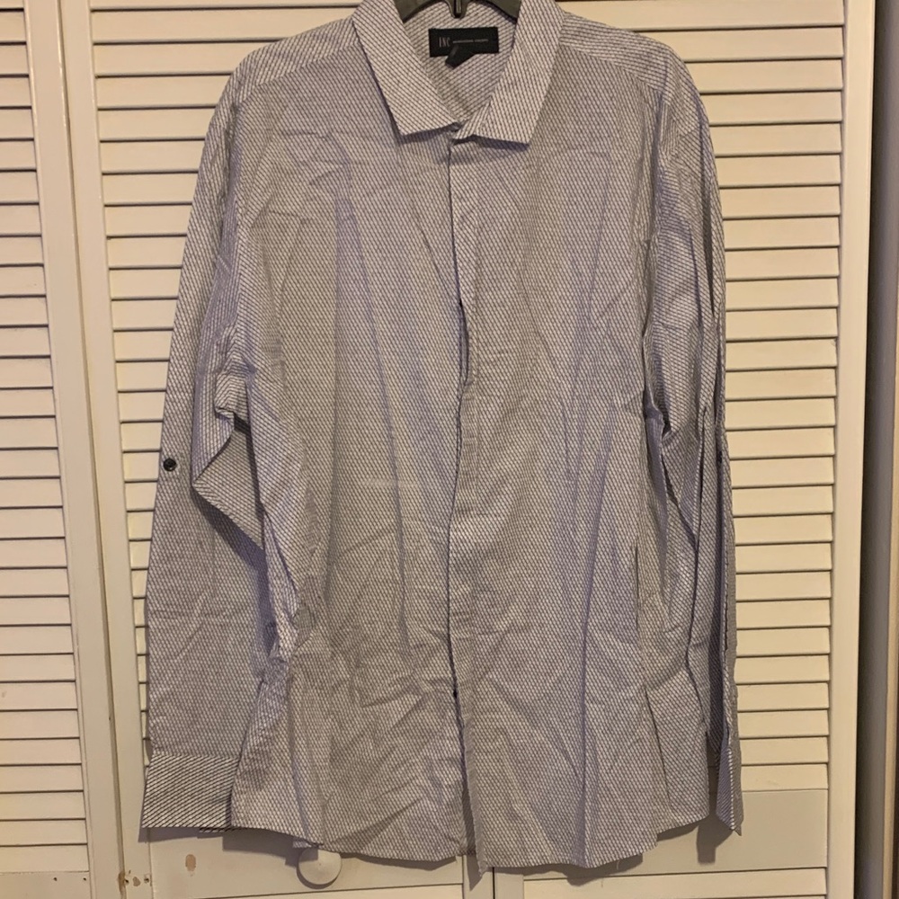 INC Men's Blue Striped Shirt